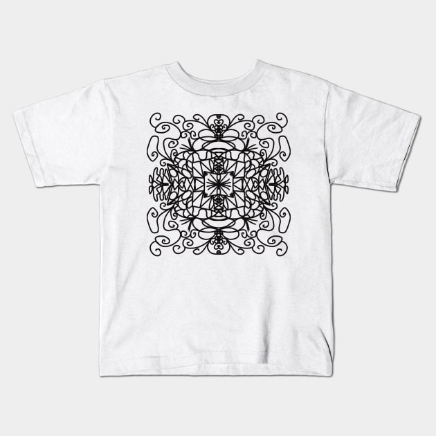 Chinese pattern mandala Kids T-Shirt by Xatutik-Art